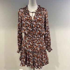 Skylar +‎ Madison Floral Long Sleeve mini Dress size medium